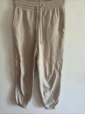 H&M Women's Light Beige Drawstring Jogger Pants